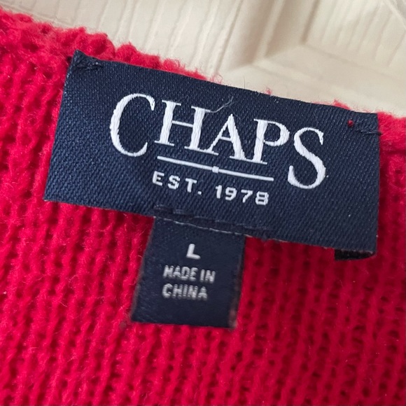 CHAPS long hooded open red cardigan - Picture 5 of 6
